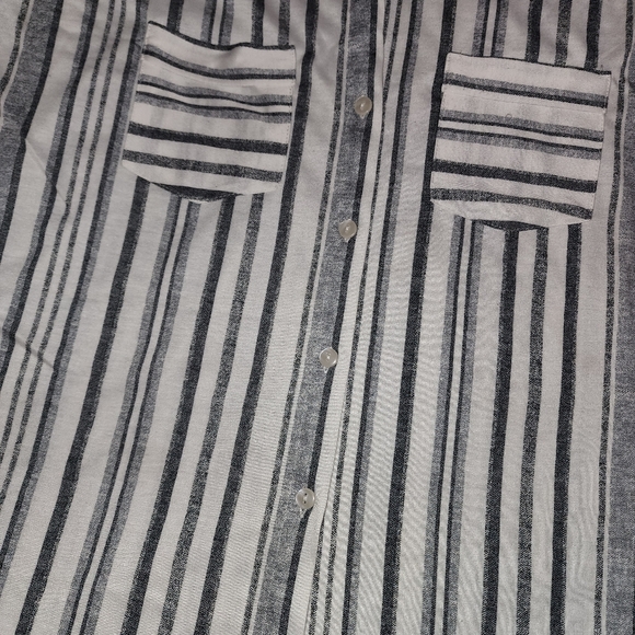 Striped tie front button down - Picture 2 of 2